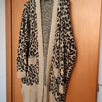 Cardigan donna lungo maculato 