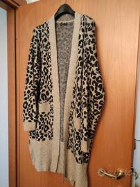 Cardigan donna lungo maculato 