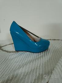 Scarpe donna con zeppa tacco décolleté 35 36 37 38