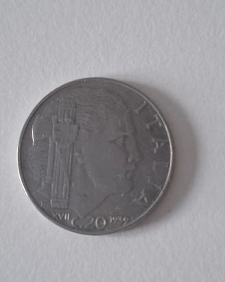 Moneta 20 centesimi Italia 1939 Anno XVII