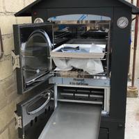 FORNO LEGNA CASETTA INDIRETTO INOX GRAFFIATO FIERA