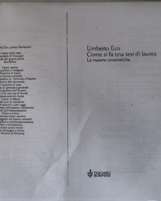 Umberto Eco - come scrivere una tesi di laurea