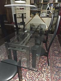 TAVOLO  DOGE-CARLO SCARPA-   ACCIAIO CRISTALLO