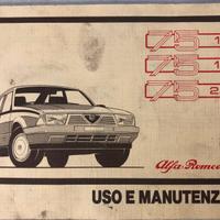 Libretto uso manut.ne alfa romeo 75 1°serie 1987
