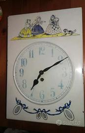 ANTICO OROLOGIO DA PARETE METALLO - RETTANGOLARE -