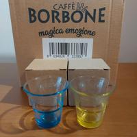 12 Bicchierini  Vetro Caffè Borbone Colorati