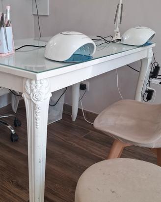 2 Tavoli vidaXL 116x66 Bianco - 1 con vetro 50€