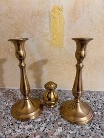 Coppia candelabri in ottone antichi