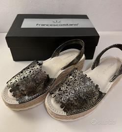 Sandali con zeppa corda