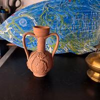 piccola antica anfora giara vaso doppio manico alt