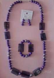 Collana, bracciale e orecchini artigianali, pezzi
