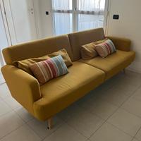 Divano 3 posti giallo senape
