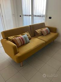 Divano 3 posti giallo senape