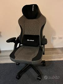 Sedia gaming Warblade tessuto grigio con cuscini