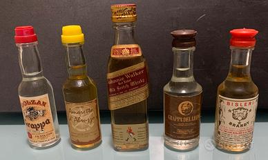 5 bott. mignon vintage anni 70 da collezione.