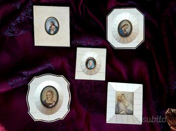 Quadri miniature Madonne antiche avorio  tartaruga