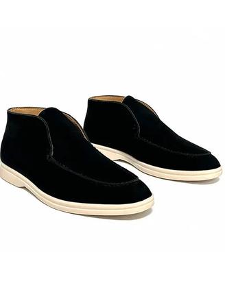 Mocassino uomo alto scamosciato n. 43 nero - NUOVI