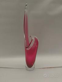 Vaso artistico "Coquille" in vetro sommerso,