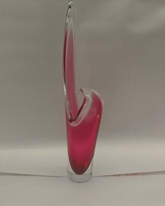 Vaso artistico "Coquille" in vetro sommerso,