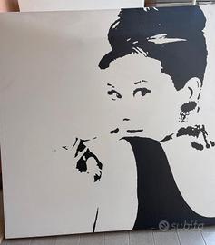 Quadro Audrey Hepburn 90x90 cm