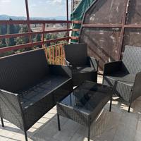 Salottino esterno rattan giardino terrazzo