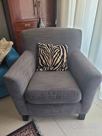 Poltrone Ikea n. 2 - tessuto grigio.