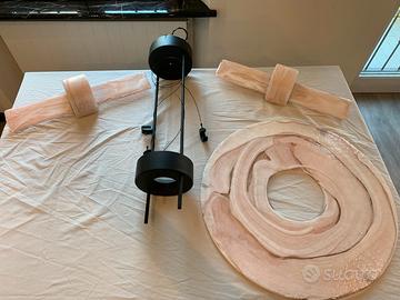 Lampadario Murrina di Murano rosa