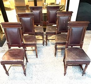 Set 6 sedie antiche imbottite