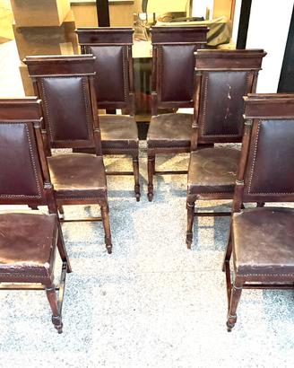 Set 6 sedie antiche imbottite