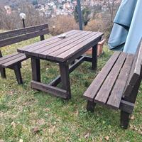 tavolo e panca da giardino