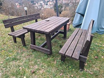 tavolo e panca da giardino