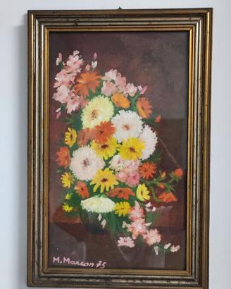Quadro ad olio con cornice e vetro