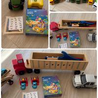 Trattore RC, Camion in legno, Macchinine e Puzzle