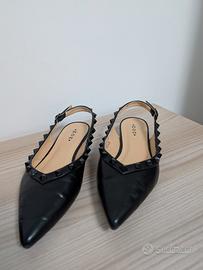Ballerine nere slingback con borchie