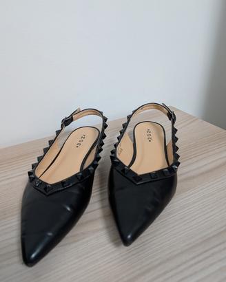 Ballerine nere slingback con borchie
