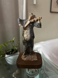 Scultura violinista firmata stile impressionista
