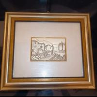 Quadro Vintage Con Retro Di Velluto Rosso