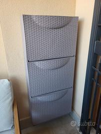 Scarpiera modulare in plastica da esterno