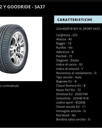 4 Gomme 225/40 R18