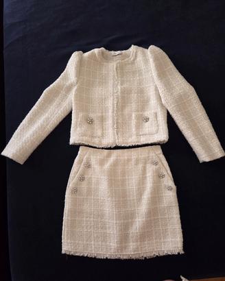 tailleur chanellina e minigonna bianco Motivi 