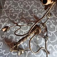 Lampadario in ferro battuto artigianale