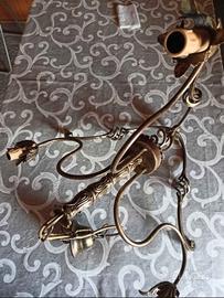 Lampadario in ferro battuto artigianale