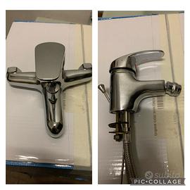 Rubinetteria in acciaio per lavabo o bidet e vasca