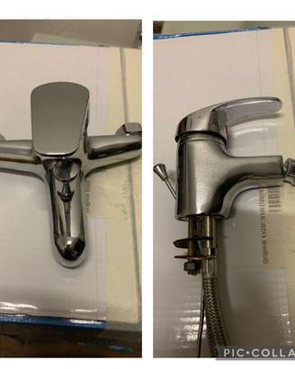 Rubinetteria in acciaio per lavabo o bidet e vasca