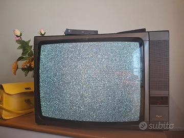 televisore crt rex square  vintage con telecomando