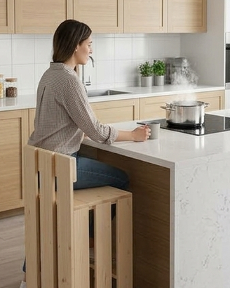 sgabello casa arredo giardino design nordico legno