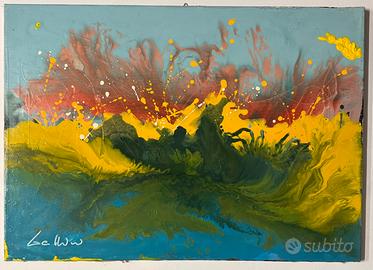 Quadro ad olio smalto tela di Bellini avanguardia