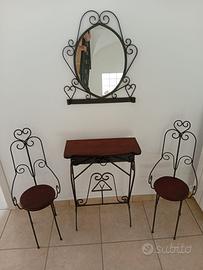 Set ingresso in ferro battuto con specchio