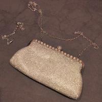 Borsa Pochette da donna elegante con strass e trac