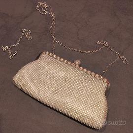 Borsa Pochette da donna elegante con strass e trac